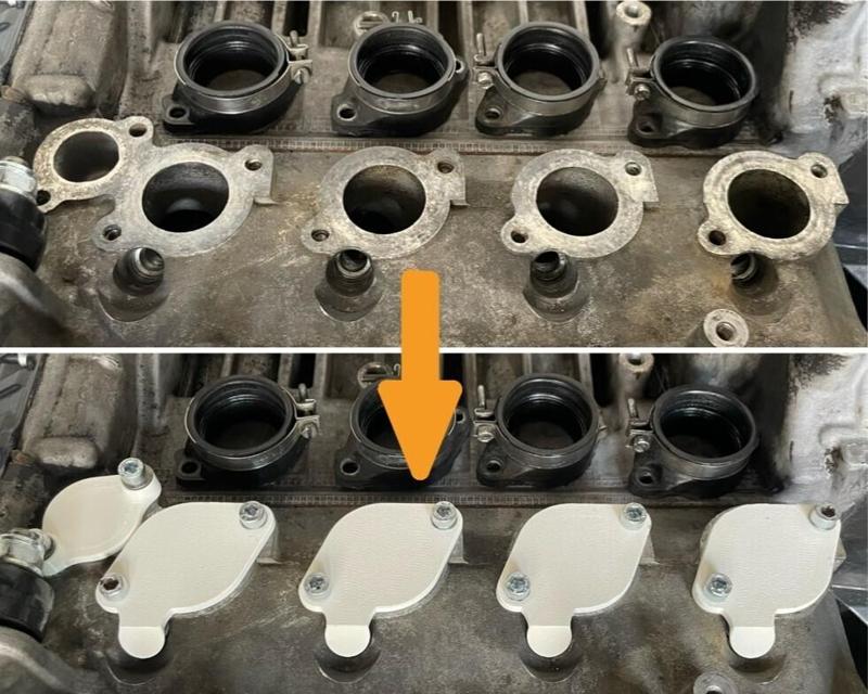 BMW K100 Engine Block Covers – Air Intake, Injector Ports & Coolant Passage