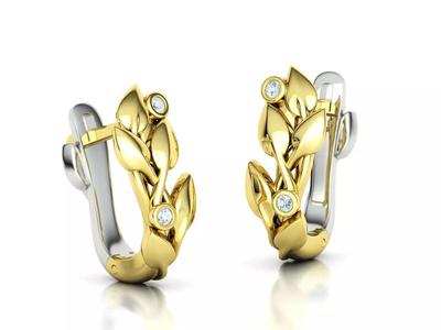 Floral Leaf Earrings Own design Leaves Earring  3D print model
