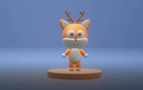 Cartoon fox reindeer  3d printable model