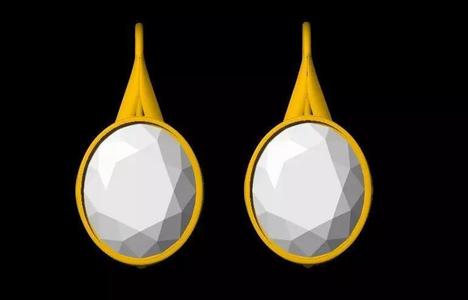 Oval Stone Stud Earrings 3dm file