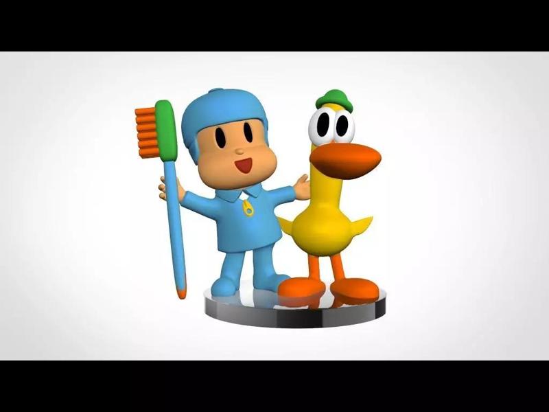 Pocoyo and Duck with Toothbrush