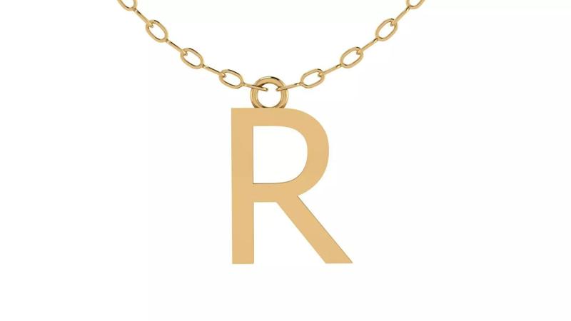 Alphabet Tahoma Letters Pendant  R
