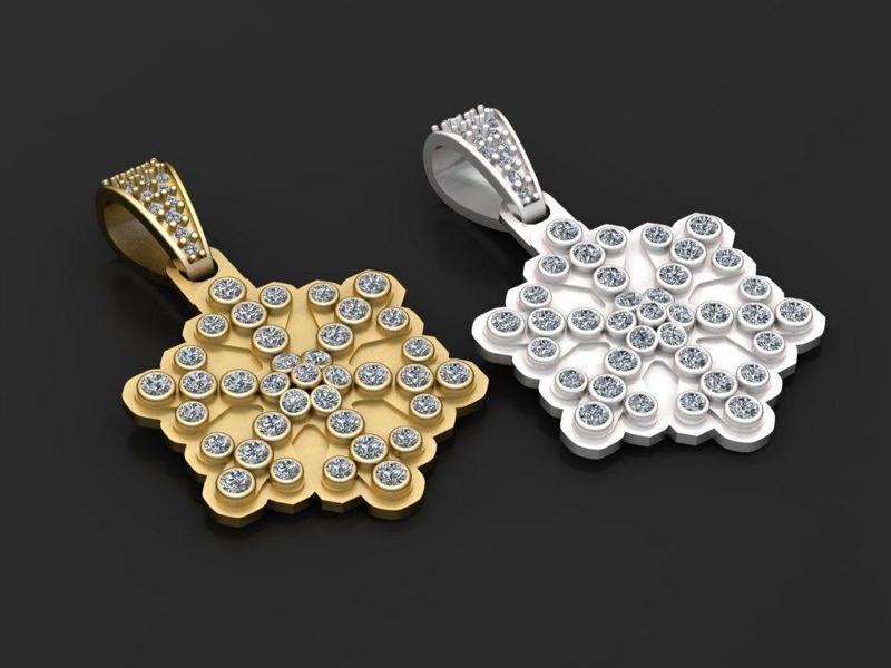 FloralDiamondPendant 3D printable model