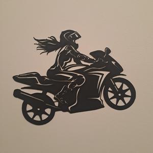 Speed Queen: 2D Girl on the Motorcycle, line art girl, wall art motocycle,