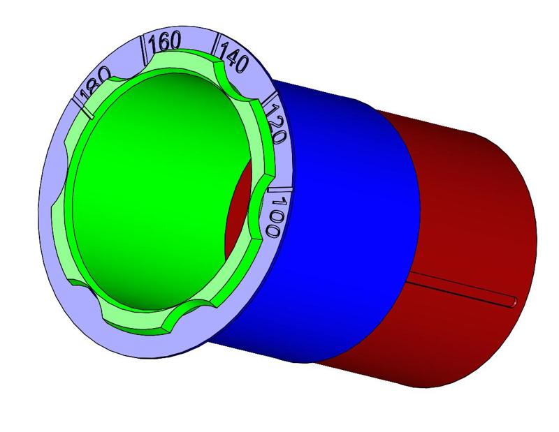 Adjustable bass reflex tube for subwoofer 38cm 15" 100hz to 180hz