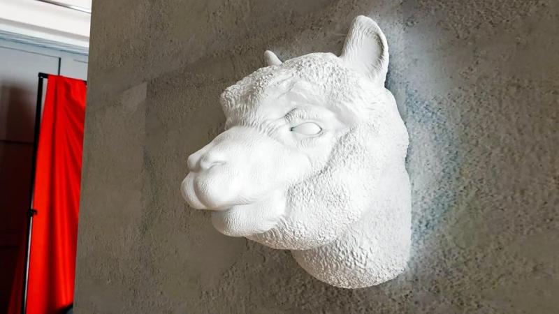 llama head wall mount stl