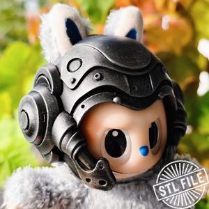 Cyber flight helmet for Labubu