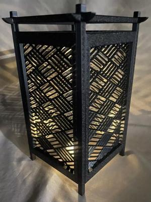 Kumiko Japanese Shoji Lantern - Hishisannoji-Kuzushi