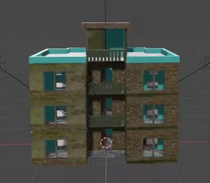 Gaming House Battle Royal Game 3D Model  3 floor