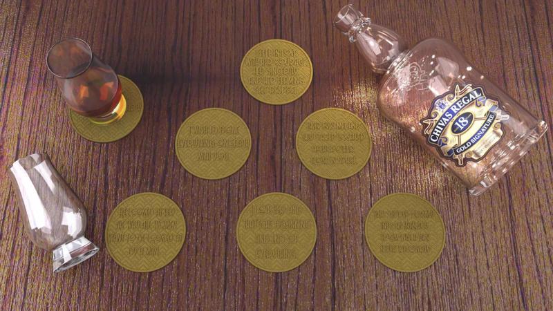 Set of 6 Coasters with quotes from The Great Gatsby