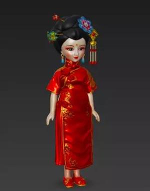 Chinese girl doll 3d model for 3d printing