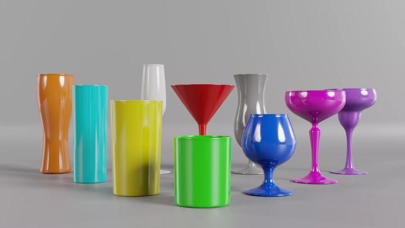 Restaurant-bar glassware collection to print