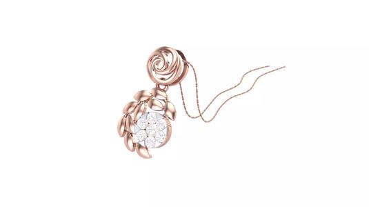 Leaf diamond pendant