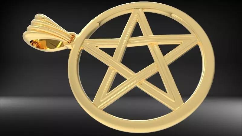 Pentagram Wiccan Star In A Circle Pendant Necklace Charm Jewelry