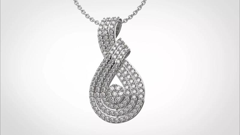 PE18 Classic Solitaire Pendant less then 1 ct CAD STL 18K 4g