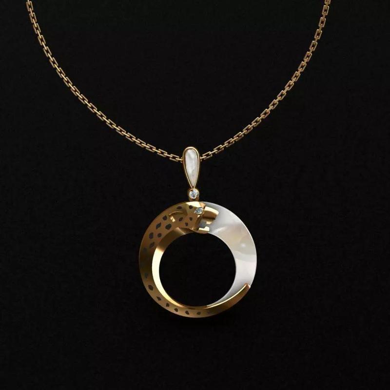 Pendant emerald jade on gold chain