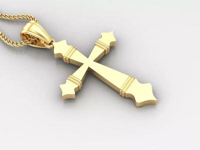 Light Gold 18K Cross Pendant 2CP097