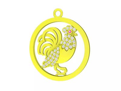 7014 Rooster Diamond Women Pendant