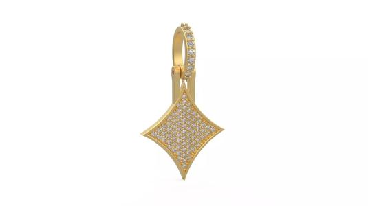 Model 1123 Playing Cards Diamonds Iced Out Pendant Medium 20mm