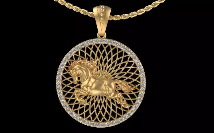 hours pendant Circle Sculpture jewelry gold