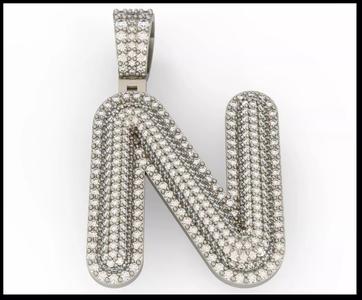 N BUBLLE FONT PENDANT