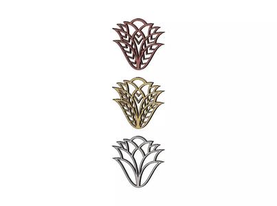 Mehndi flower design pendant earring