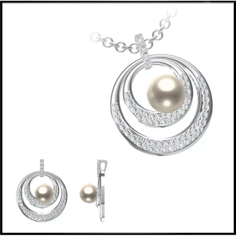 JCD Format Minimalist pearl pendant jewelry files for sale