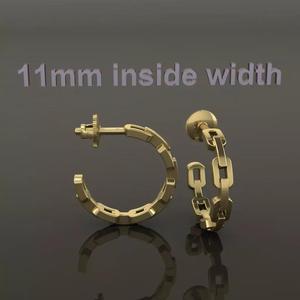 Earring Hoop Hermes Style Link Open Back 11mm inside