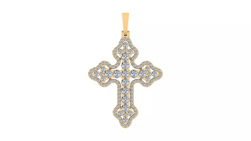 Exquisite Multi-Layered Diamond Cross Pendant