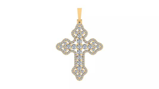 Exquisite Multi-Layered Diamond Cross Pendant
