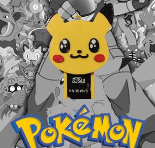 Pikachu Pokemon keychain with SD slot