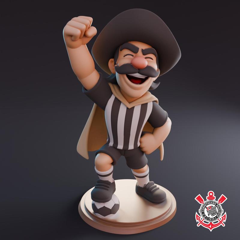 🗡️⚫⚪ Mosqueteiro do Timão em 3D – O Orgulho da Fiel! ⚪⚫🗡️