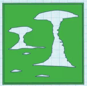 Stencil Airbrush - Rock formation - landscape