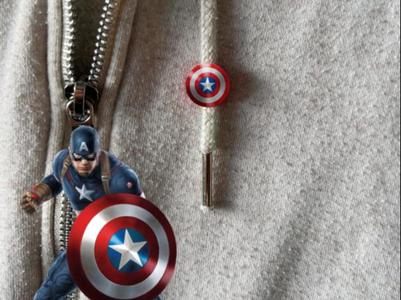 Captain America Hoodie Drawstring Beads