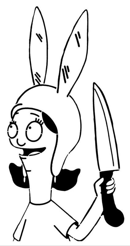Louise Belcher stencil 3