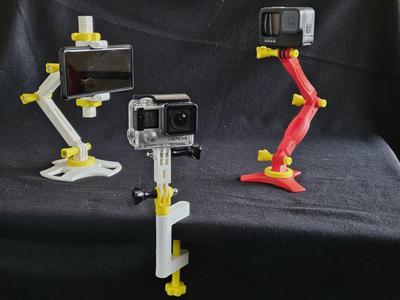 Desktop Modular Mounting System for Smartphones & GoPro