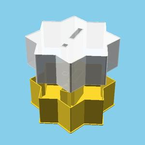 Pointy disc with an exclamation mark, nestable box (v1)