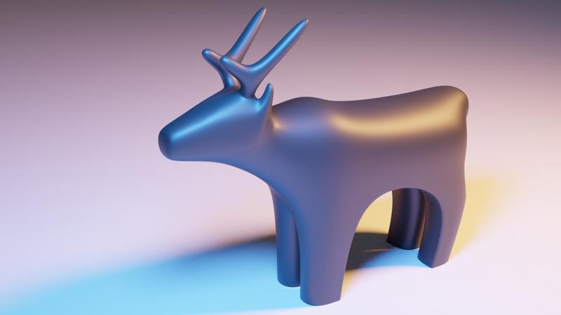 Minimalistic Reindeer Sculpture