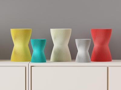 Hourglass Ribbed Vase