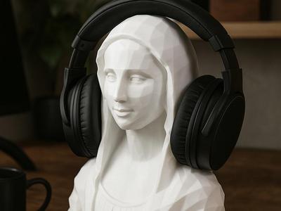 Mona Lisa Headphone Stand for Desk Decor