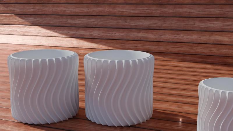 Wavy Ribbed Flower pot / Vase