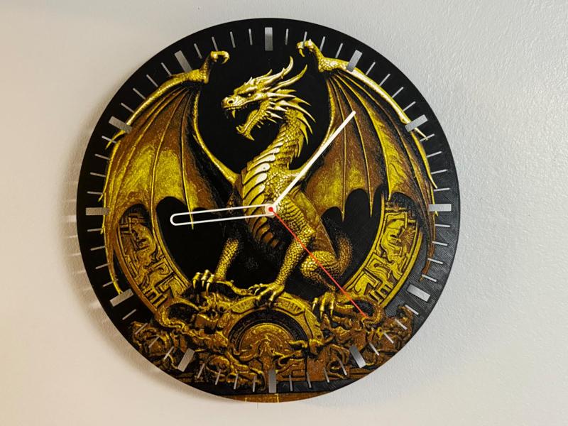 Wall Clock / Wanduhr Dragon Hueforge kit 011