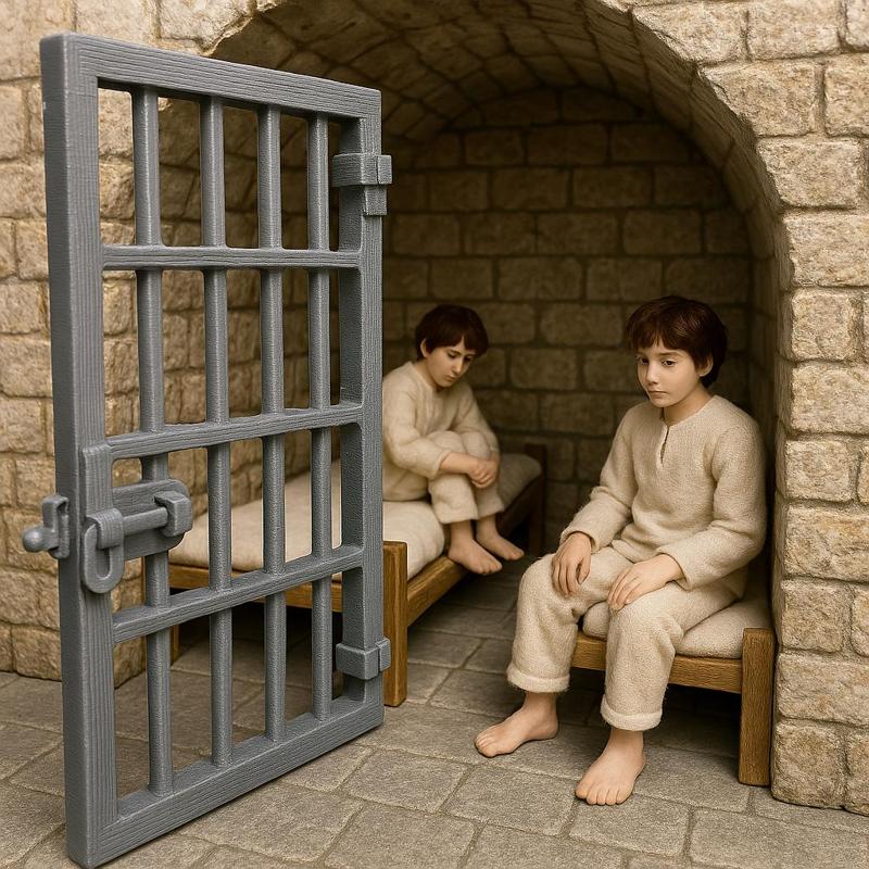 Château-fort médiéval au 1/12 eme - Partie 13 - la geôle