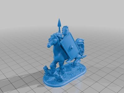 mounted halfling in armor with spear and shield