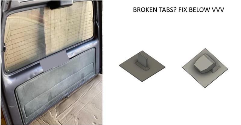 Honda ACTY Van Rear Hatch Panel replacement tabs