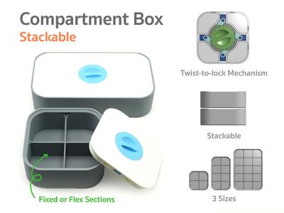 Twist Lock Compartment Box (Stackable)