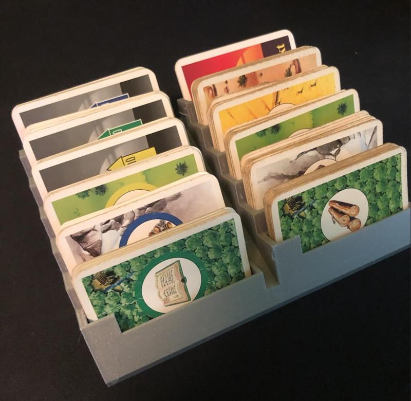 Settlers of Catan cities and knights card rack