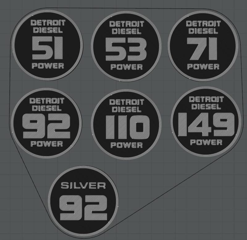 Detroit Diesel 2 stroke Engine Decals