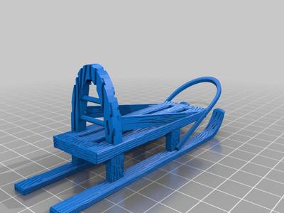 Wooden Snow Dog Sled (Textured, Fixed)