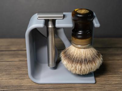 Modern Shaving Razor and Brush Stand
